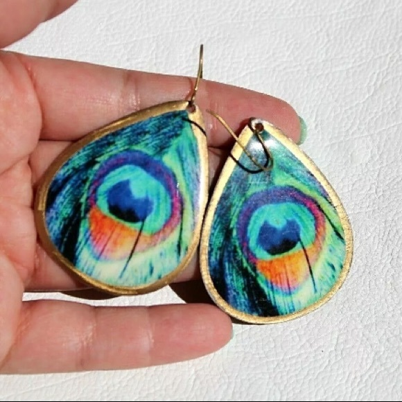 Free People Jewelry - [Free People] Brass Peacock Earrings 🦚